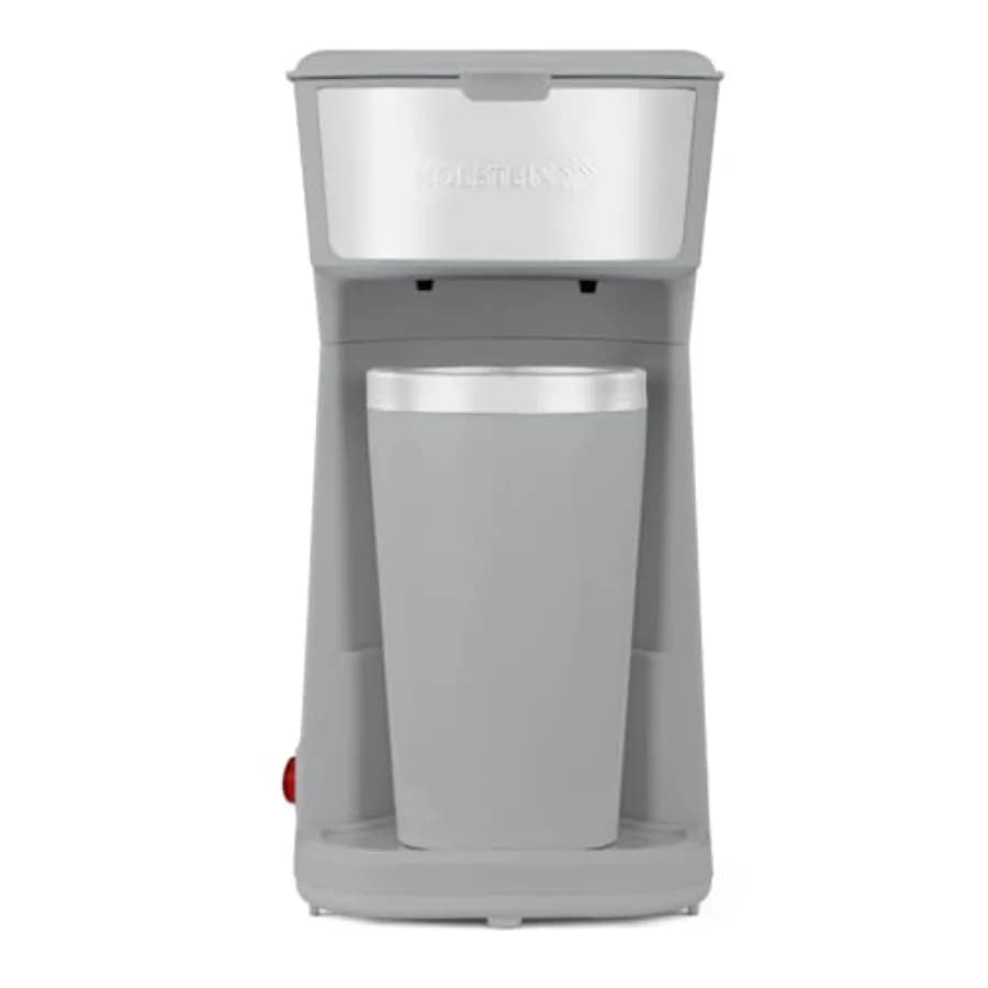 Macchina da Caffè Personale con Tazza da Viaggio da 14oz, Compatta, con Funzione One-Touch, Filtro Riutilizzabile, Spegnimento Automatico, Piastra Antiaderente