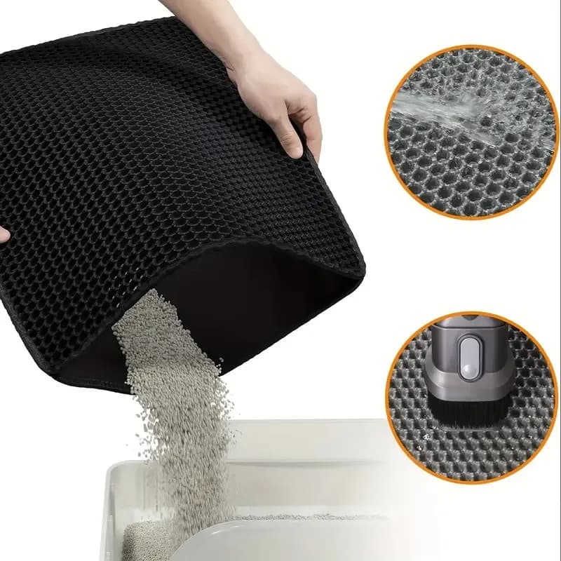 Double-Layer ThickeningEVAWashable cat litter mat prevents litter from being carried out and splattered, cat box, cat supplies