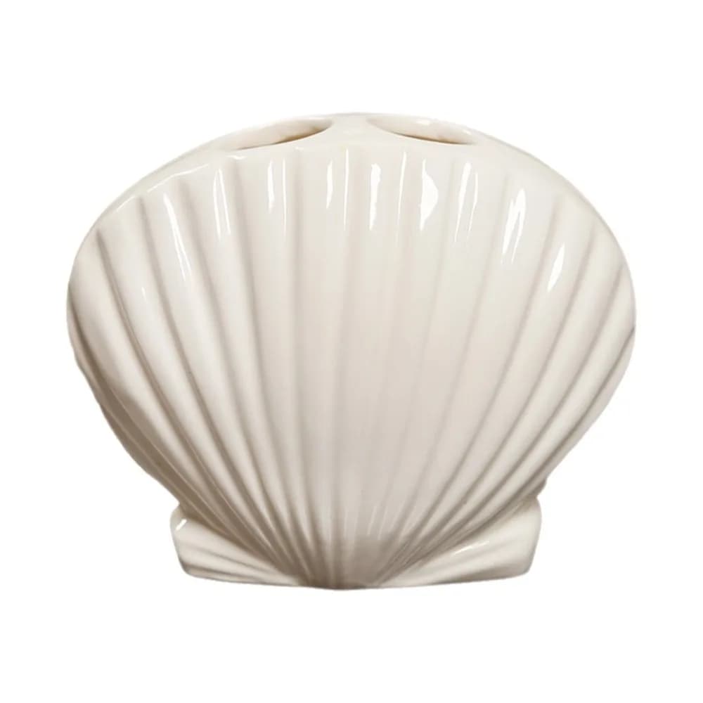 Fashionable 3D Shell Shape Toothbrush Holder Ceramic Decorative Toothbrush Seat Cartoon Toothbrush Holder Home Use