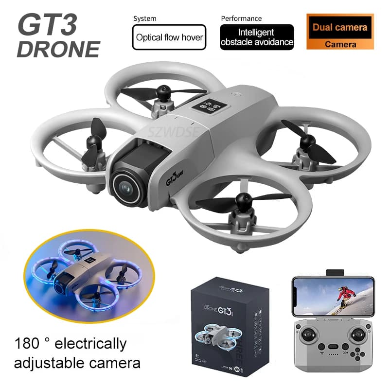 Nuovo GT3 Mini RC Drone 8K 5G Aerea HD Fotografia Flusso Ottico Posizionamento Evitamento Ostacoli UAV Telecomando Quadcopter Giocattolo