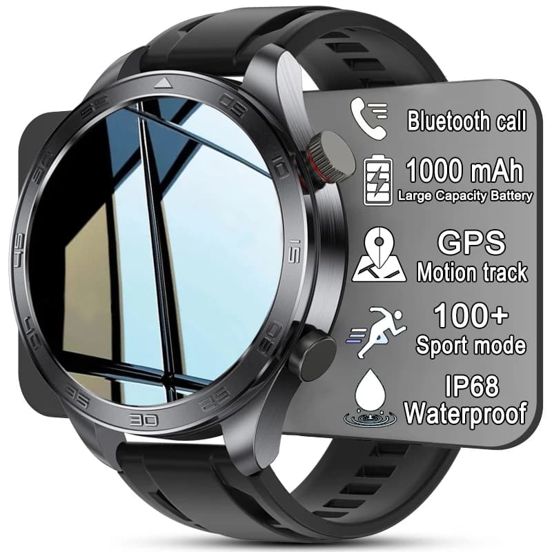 New GPS Smartwatch for Men with AMOLED HD Screen, for Open Sports, Fitness, Cardiaca Frequency, NFC, Waterproof IP68, Bluetooth Calls