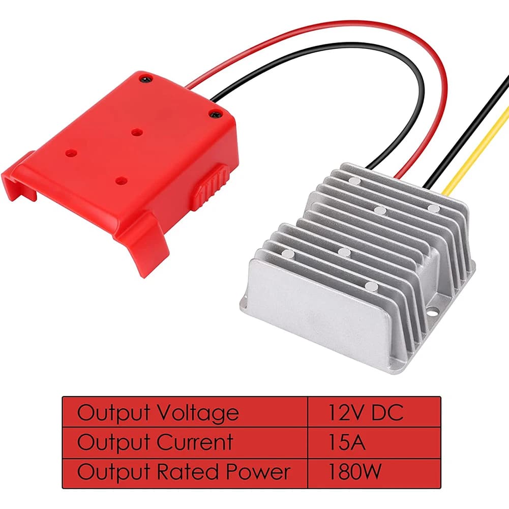 DC Voltage Converter for Car, Truck, Dashcam, Golf Cart, Litio Slider Charging Base, 180W Inverter