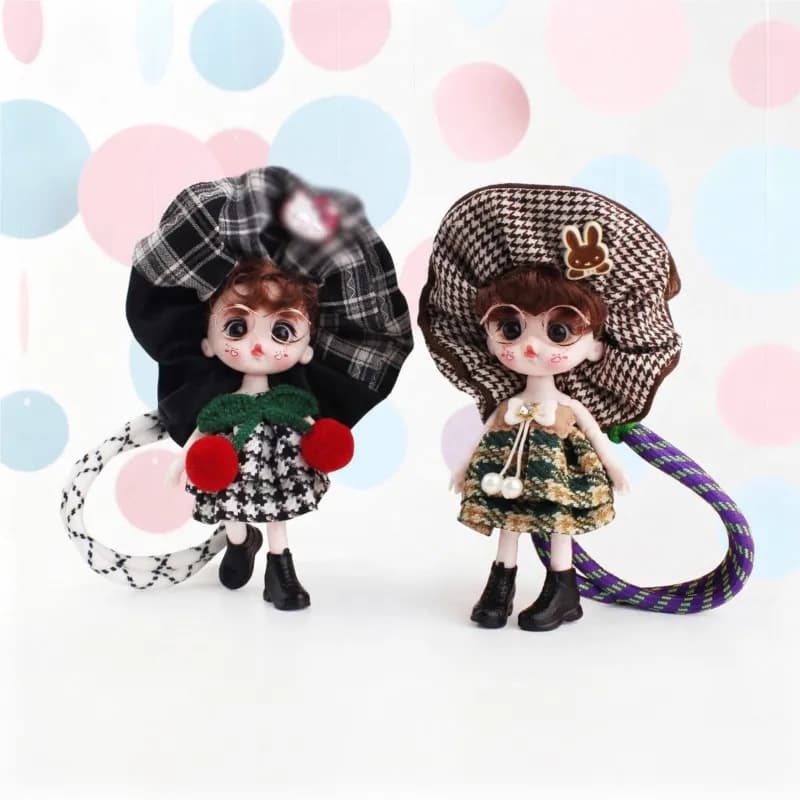 Bambola Principessa Cartoon da 18 cm con Gonna, Giocattolo alla Moda, Squisita Bambola in Vinile da Vestire, Ciondolo Portachiavi, Decorazione per Zaino, Regali di Compleanno