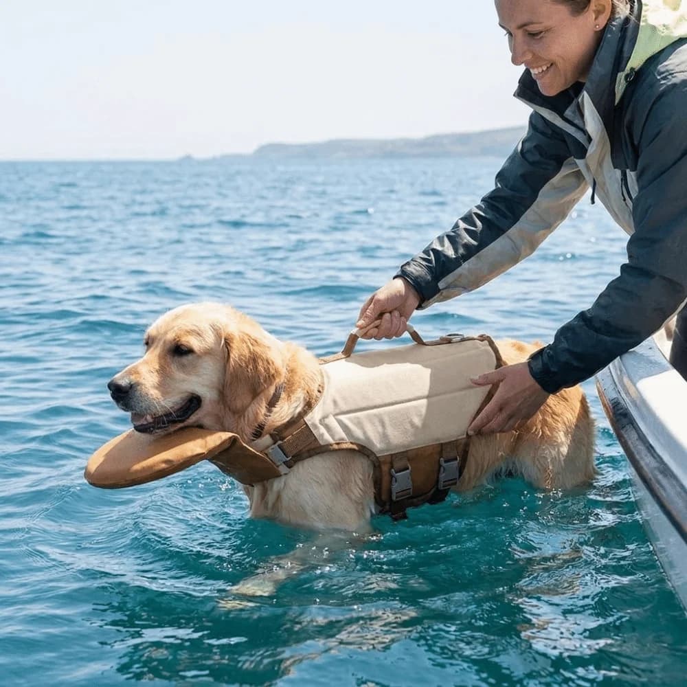 Breathable Waterproof Dog Flotation Vest Adjustable High Buoyancy Pet Swimming Life Jacket with Safety Handle for Dogs
