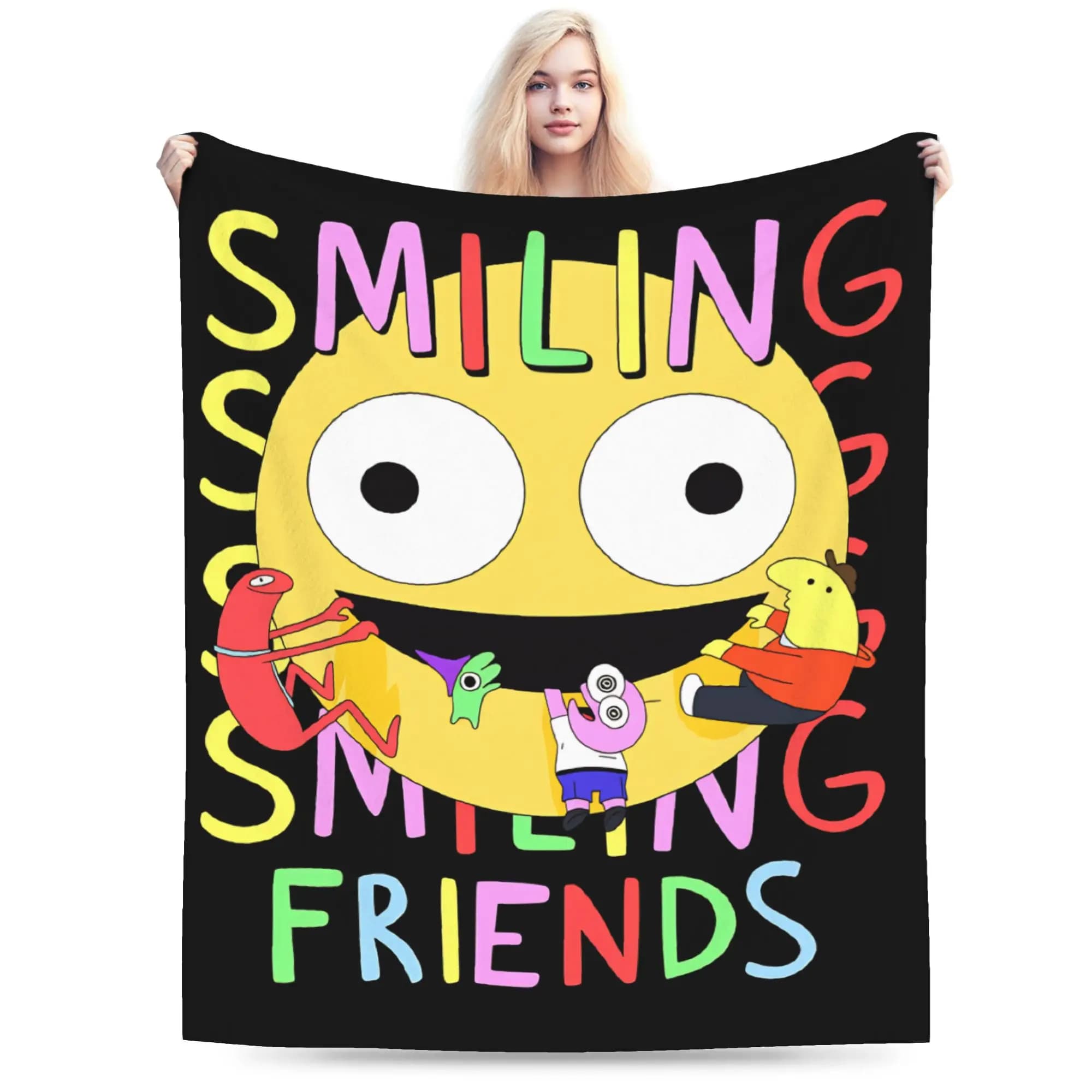 Warm Blanket Girls Boys Picnic Smiling Friends Pim And Charlie Bedding Throws Flannel Bedspread For Bedroom Sofa Bed Cover