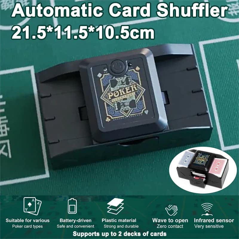 Macchina automatica per mescolare le carte, mescolatore elettrico, giochi da tavolo, selezionatore di poker, per ricarica a batteria/USB-C
