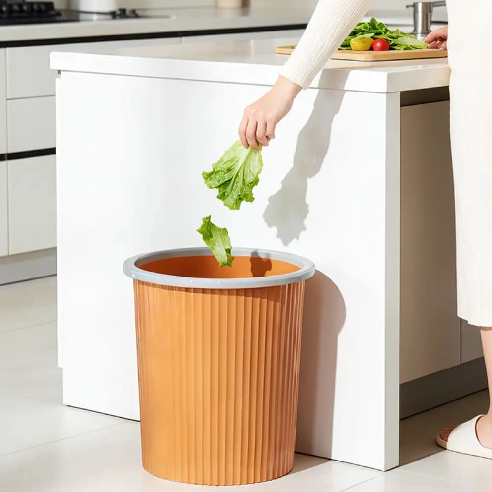 Contemporary Minimalist Waste Bin Large Capacity Plastic Trash Can For Bedroom Kitchen Bathroom Office Use