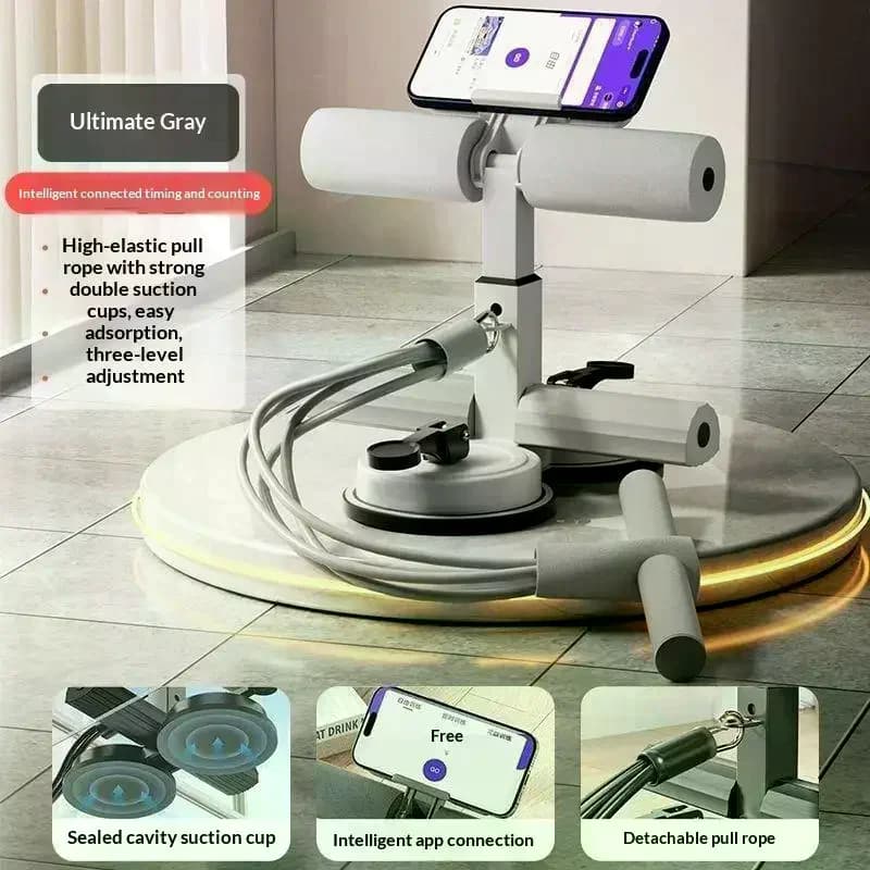 Double suction sit up support equipment, stable abdominal training trainer with home gym pull rope, central strength helper