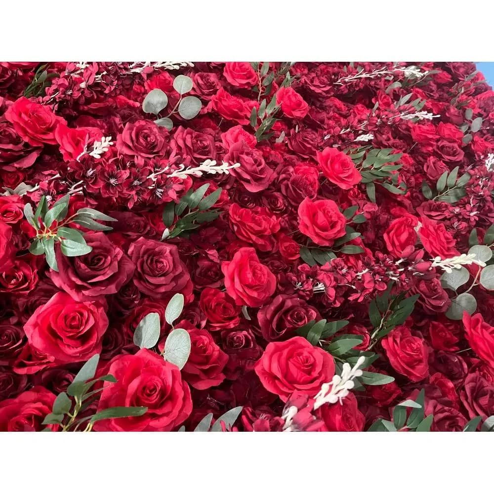 FSDKX Natural Green Eucalyptus Artificial Plant Wall for Wedding Backdrop Decor Flower Wall