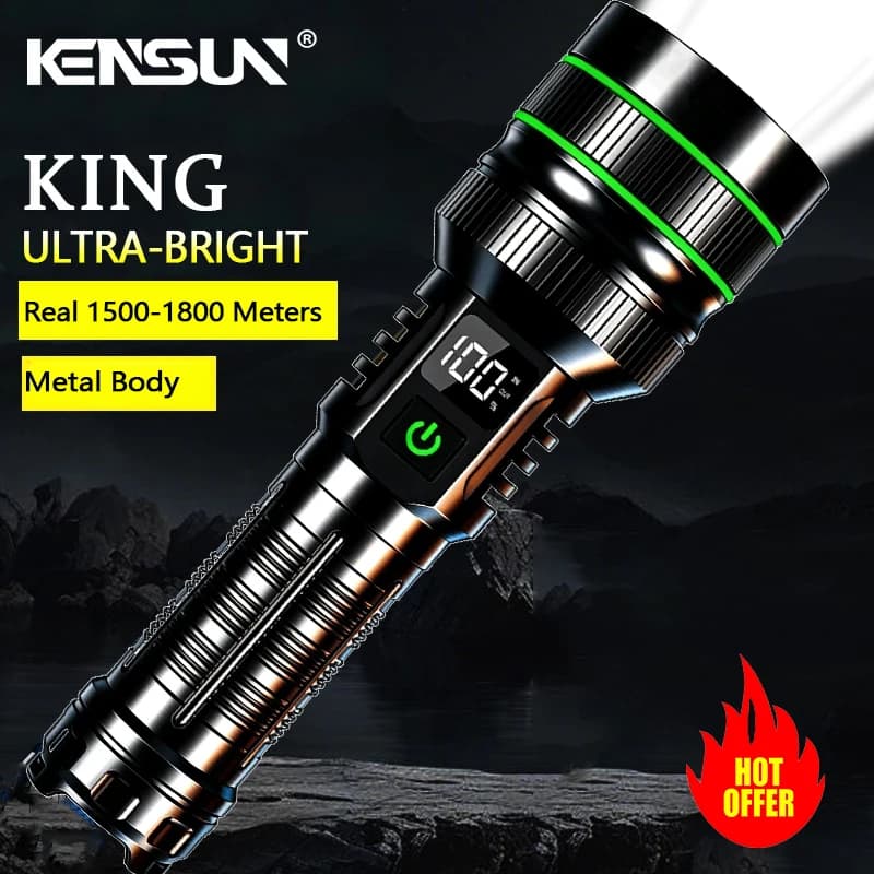 High Power LED Flashlight Strong Light Lantern USB Rechargeable Long Range Tactical Torch Most Powerful Lamp For Fishing Hunting