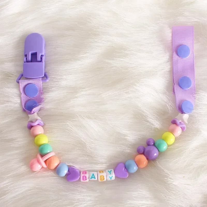 Capezzoli Cura Ciuccio Guinzaglio per neonati Neonati Perline Succhietto Tettarelle da biberon Catena Neonato Manichino Anti-perso Ciucci Clip per Massaggiagengive