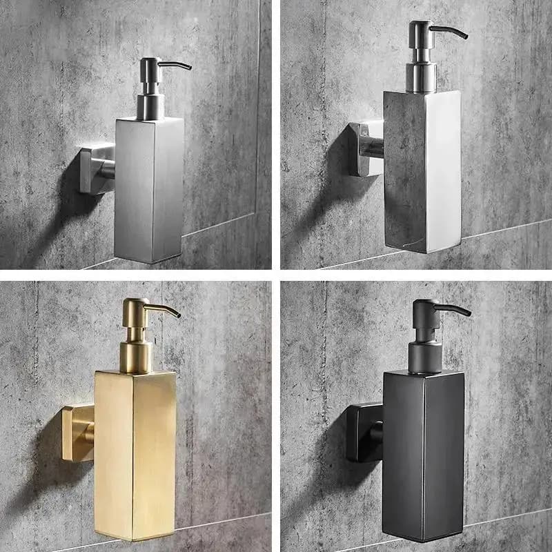 Dispenser di Sapone in Acciaio Inox da 200ml, Montaggio a Parete, per Hotel, Dispenser di Sapone Liquido, Accessori per il Bagno