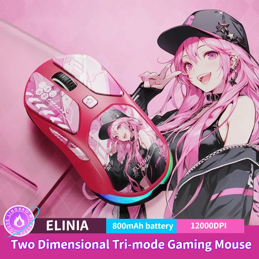 Mouse cosplay da gioco anime wireless tri-modale Bluetooth + 2.4G Wireless \ Wried Ergonomia Macro Definizione Programmazione Mouse da cartone animato