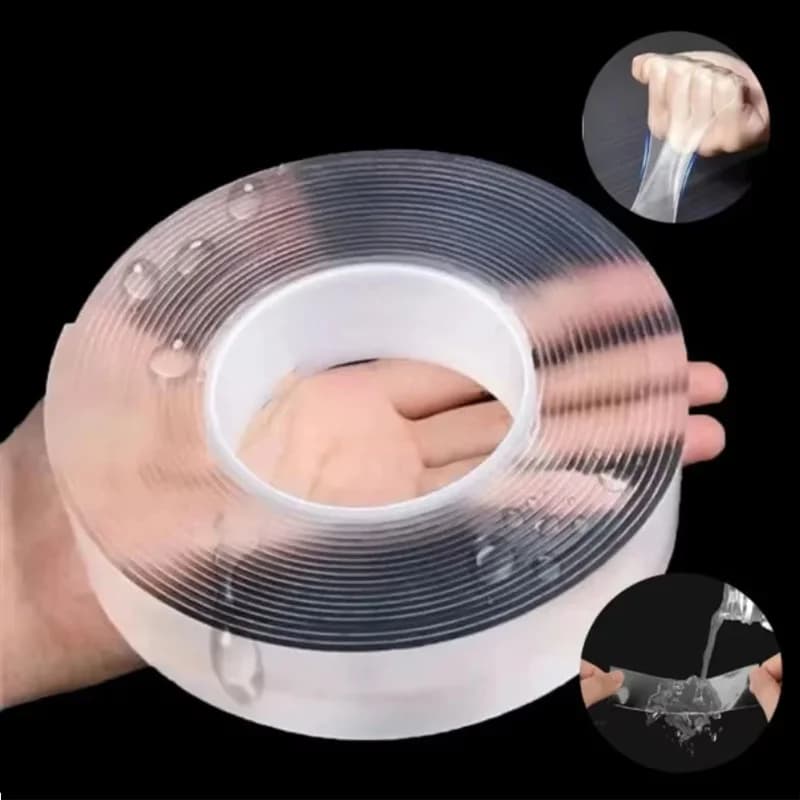 Nastro biadesivo super resistente Nano Tape, trasparente, riutilizzabile, impermeabile, resistente al calore, per forniture per casa e ufficio