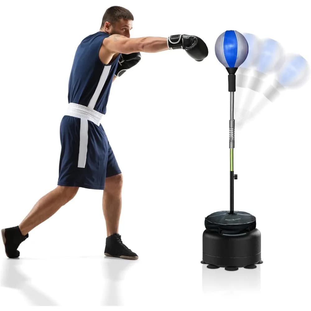 Sacco da Boxe a Reazione Rapida con Supporto Regolabile in Altezza, Allenatore di Boxe con Sfera Montata su Molla per Palestra Domestica
