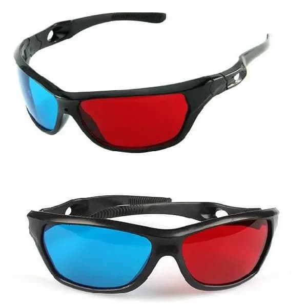 New Black Frame Universal 3D occhiali di plastica/Oculos/Red Blue ciano 3D Glass anaglifi 3D Movie Game DVD Vision/cinema all'ingrosso