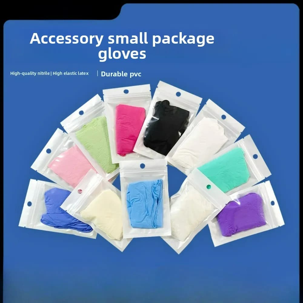 Guanti in Nitrile Monouso Confezionati Singolarmente Senza Polvere Kit Igienico Piccolo Accessori per Casa Viaggi e Igiene Quotidiana