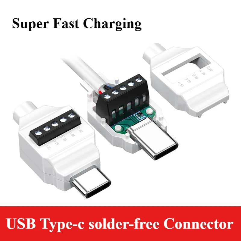 Welded USB Connector Type C with super fast charging for quick charging cable repair for mobile phone USB Data Cable Connector