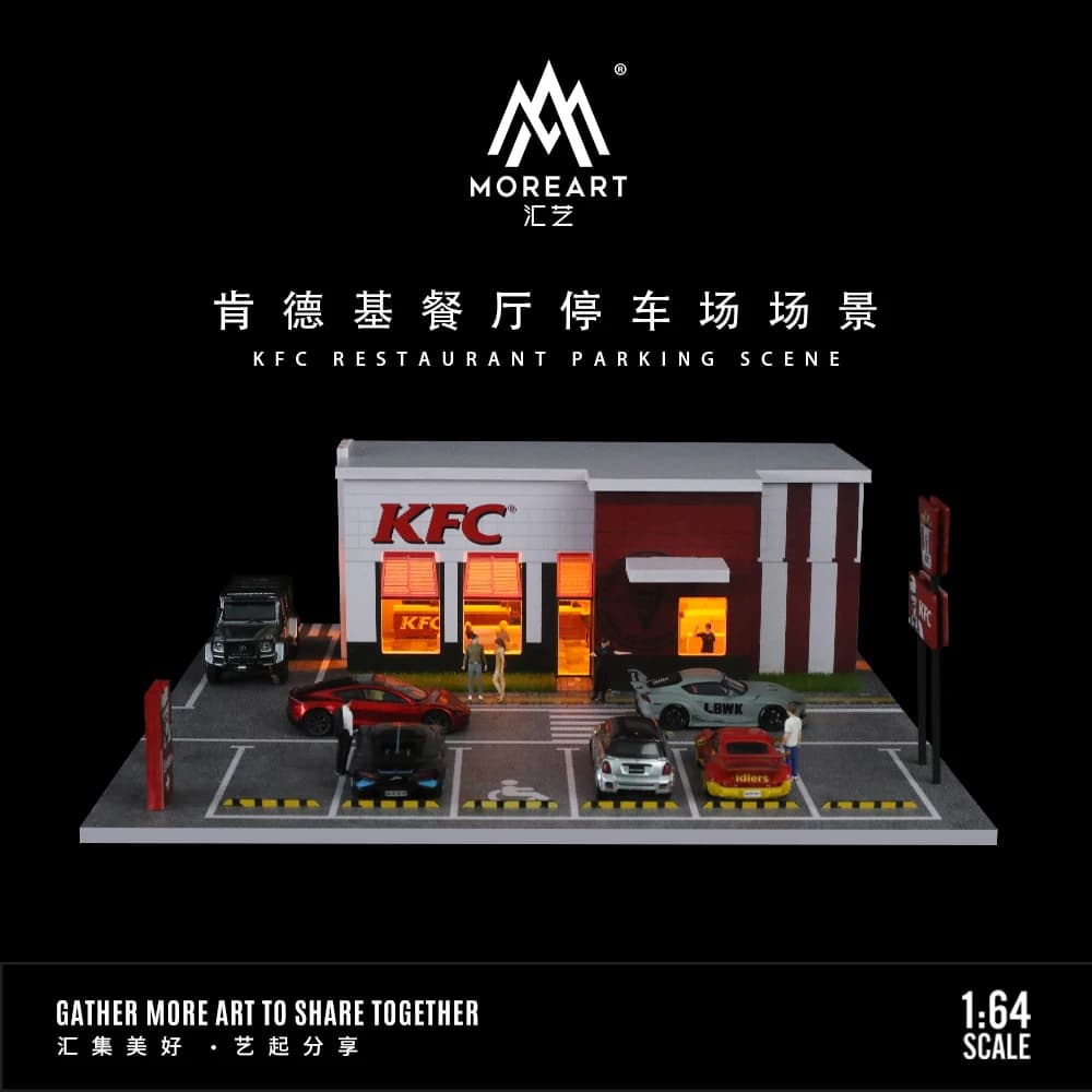 MoreArt Modellino Auto in Scala 1:64, Scenografia DIY, Diorama Garage, Collezione Regalo