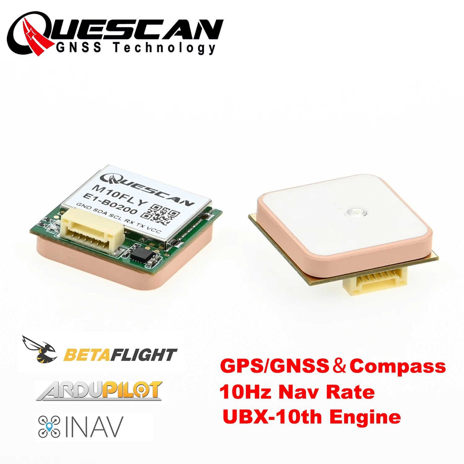 Quescan 25mm * 25mm M10FLY 10Hz M10 GPS module with compass for Drone FPV GPS module Betaflight Ardupilot INAV GPS GNSS Sensor