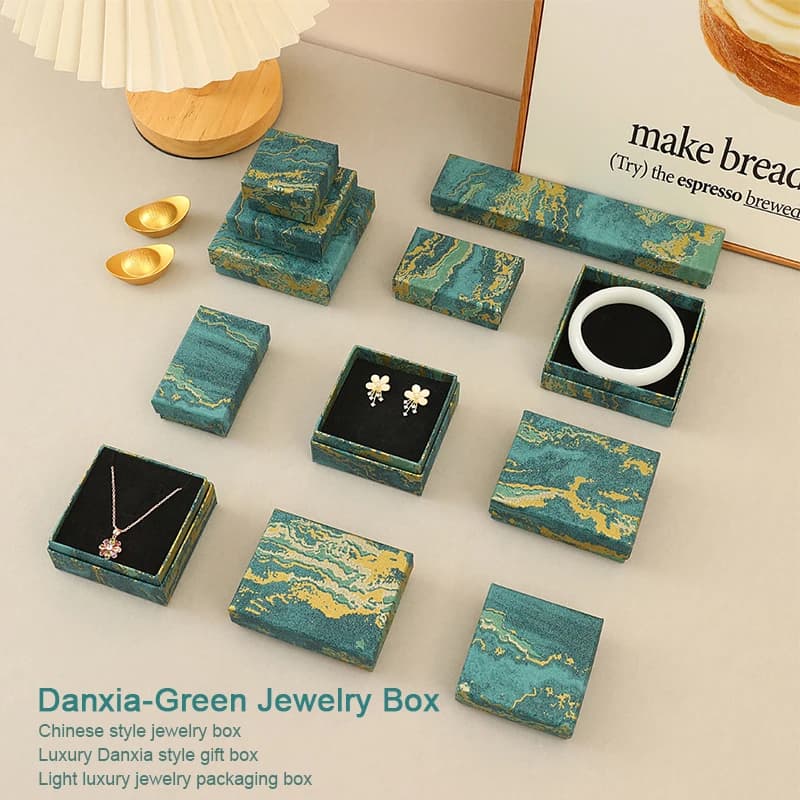 Confezione regalo per gioielli elegante verde nuvola da 10 pezzi, ideale per matrimoni e feste, per conservare collane, orecchini, anelli o piccoli oggetti di valore.