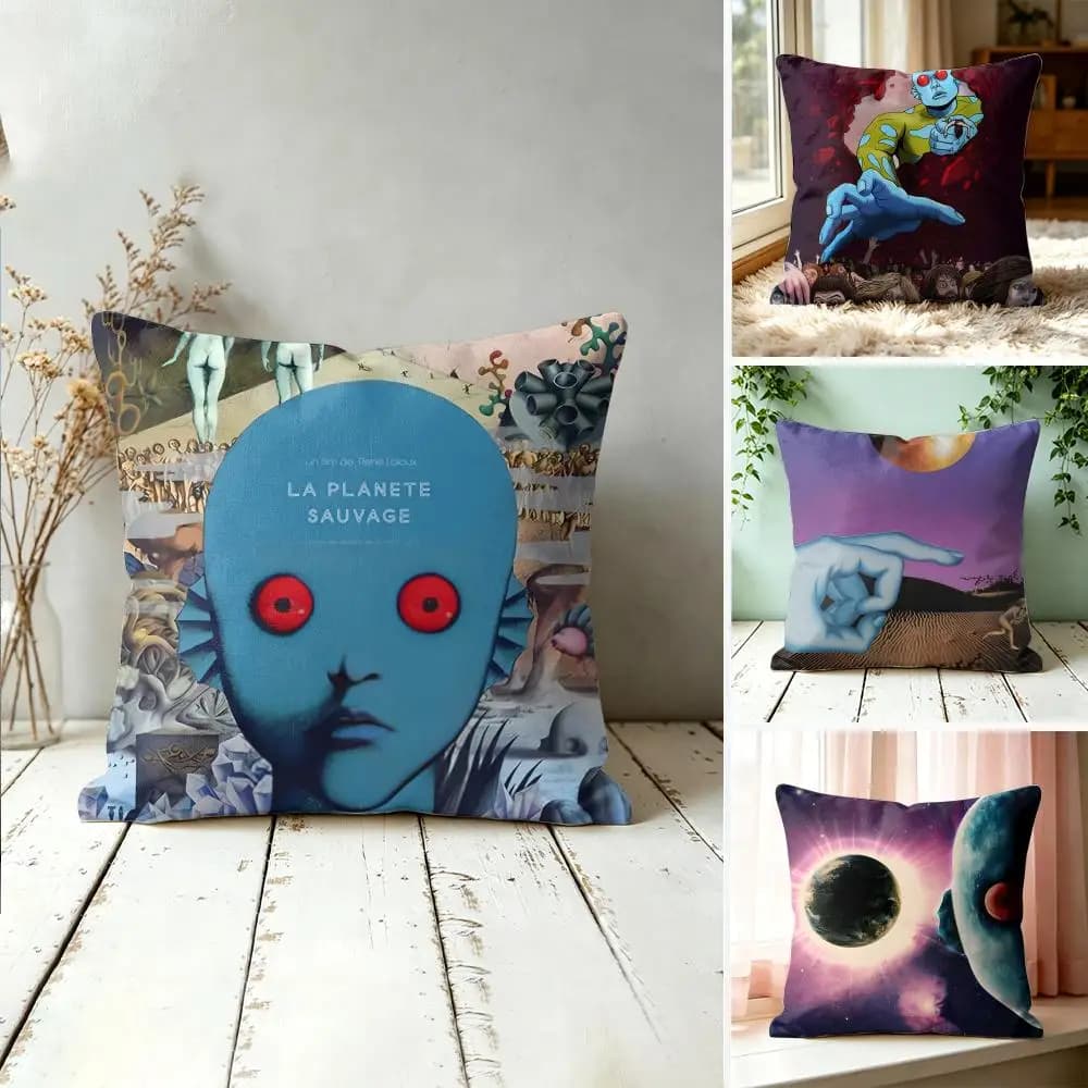 Fantastic La Planete Sauvage Cushion Cover Square Pillow Bedroom Sofa Leisure Comfort Living Room Home Decoration 40X40