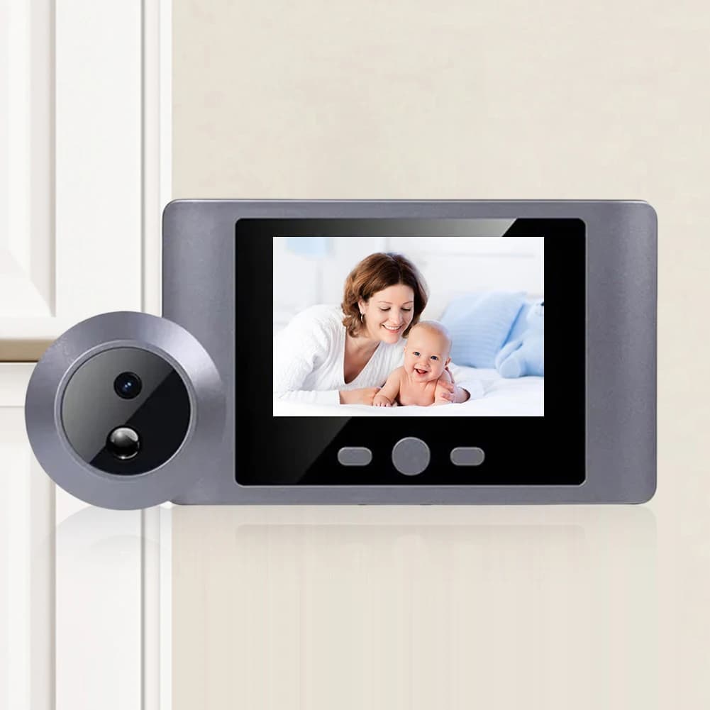 Mini Telecamera Spioncino Intelligente Wireless con Visione Notturna IR, Telecamera Spioncino per Porta d'Ingresso, Visualizzatore Digitale Spioncino con Batteria da 2000mAh