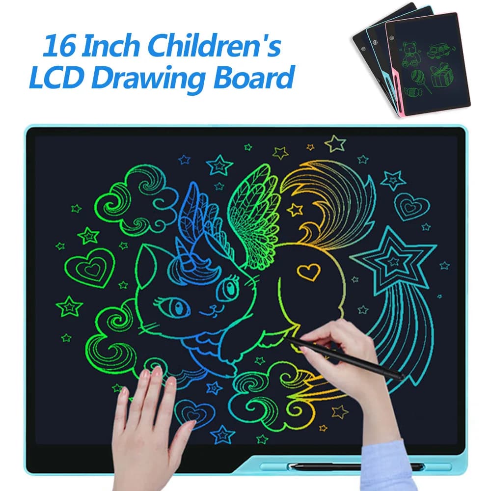 Giocattoli educativi Tavoletta da scrittura per bambini Tavolo da disegno LCD da 10/16 pollici Regali per bambini Ricarica USB Doodle Pad per scrittura elettronica