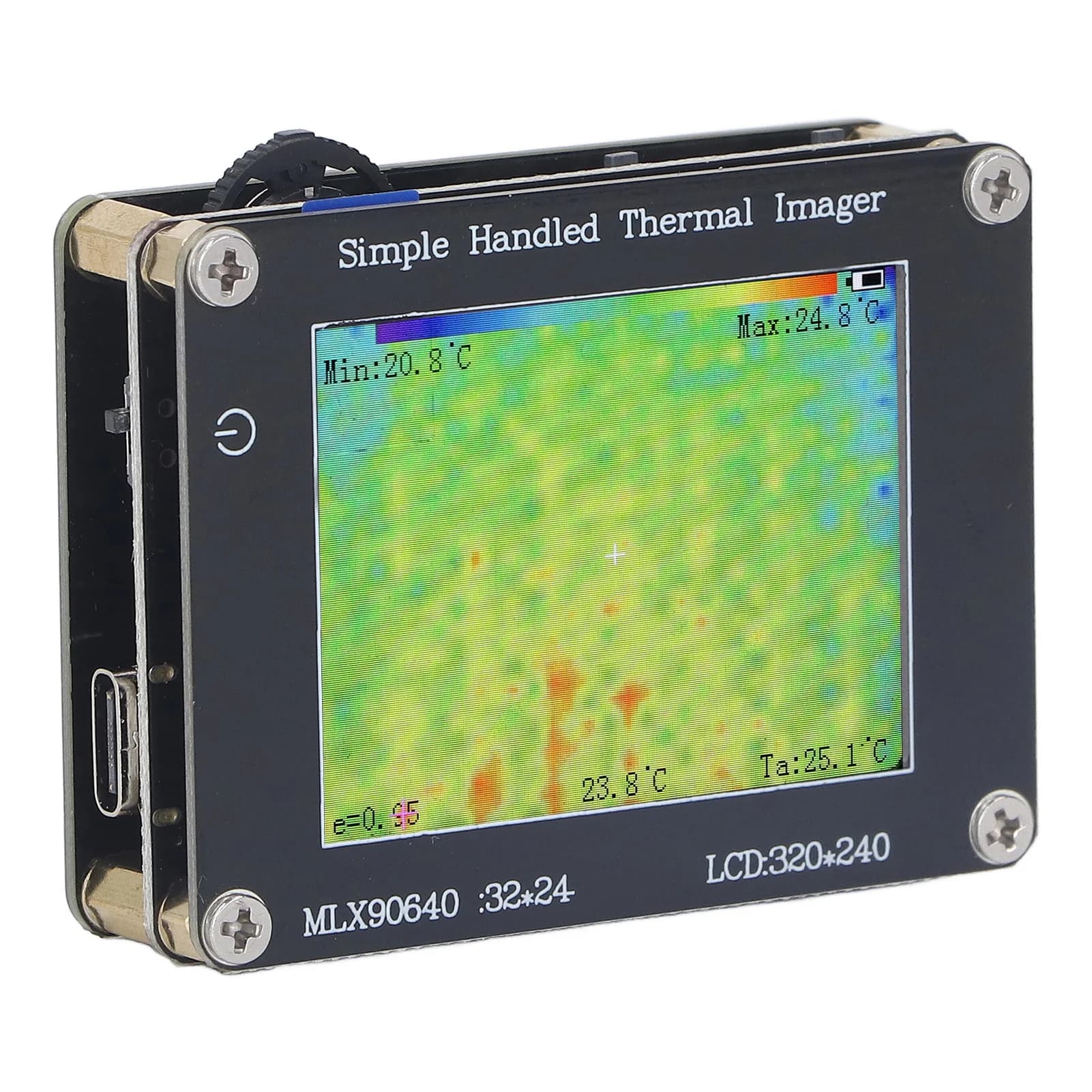 Termocamera a infrarossi MLX90640 ESF-BAB Risoluzione IR 24x32 Display LCD da 2 pollici ‑ 40 ℃ ~300 ℃ Telecamera Termica Portatile a Infrarossi