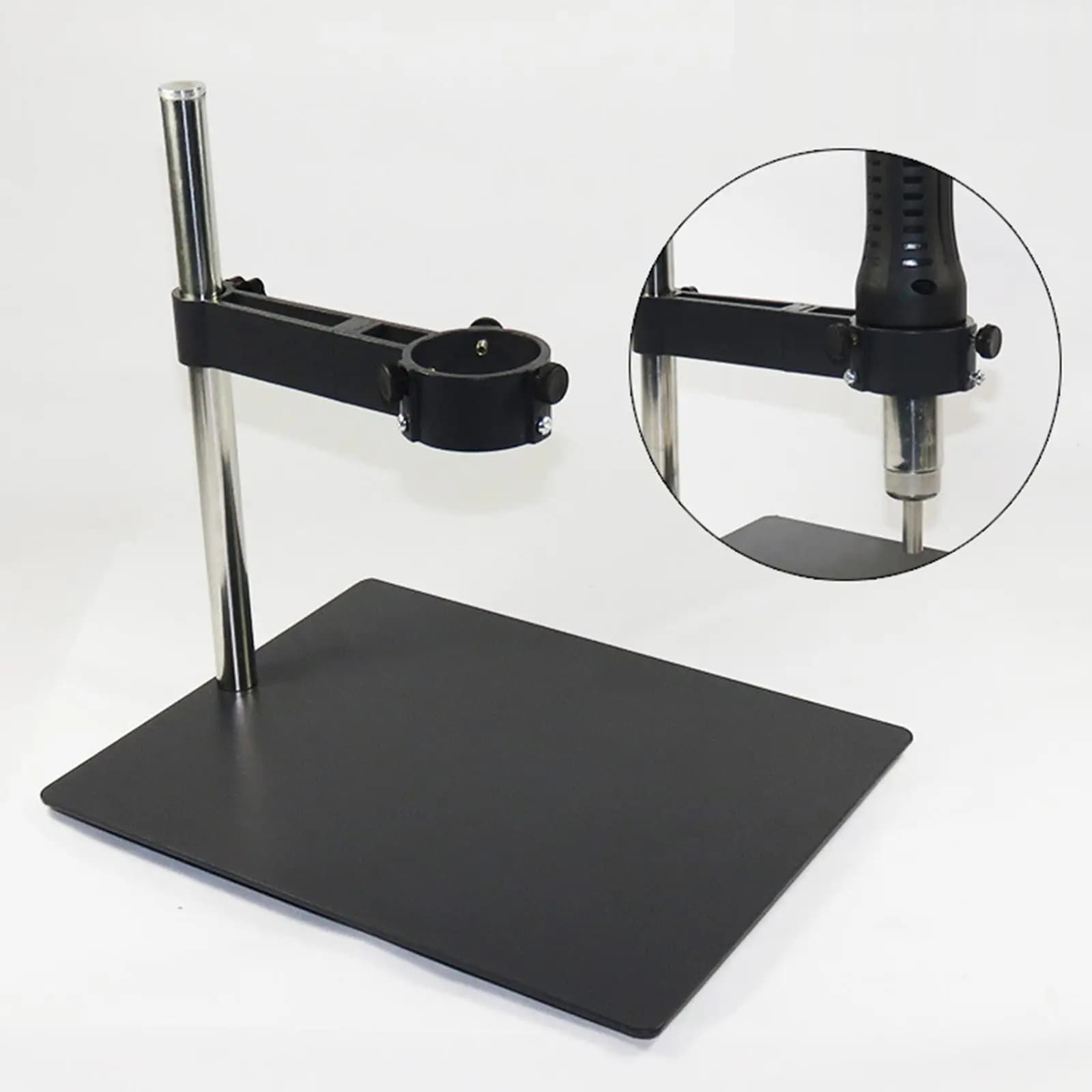 Hot Air Hand Piece Machine Holder Stand Clamp Rack,Aluminum Alloy Bracket Adjustable Rotary for Soldering Station,Maintenance