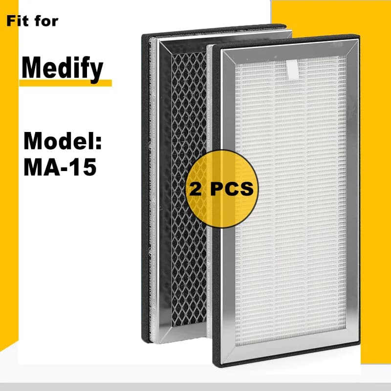 Sostituzione H13 True HEPA e filtro a carbone attivo per purificatore d'aria Medify MA #15 confezione da 2