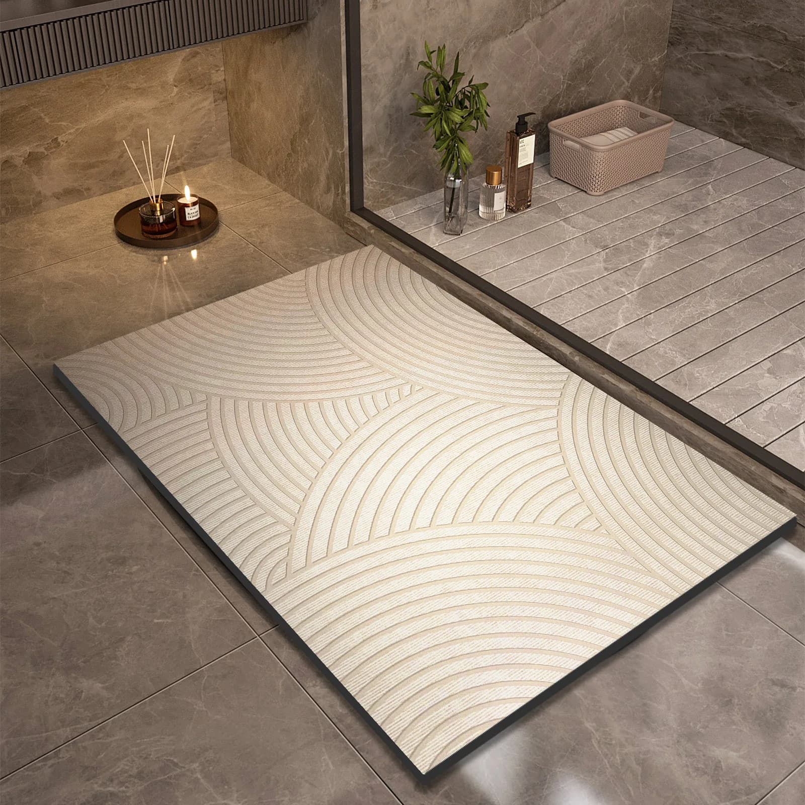 Tappetini da Bagno Super Assorbenti, Antiscivolo, ad Asciugatura Rapida, per Doccia, Vasca, WC, Lavabili