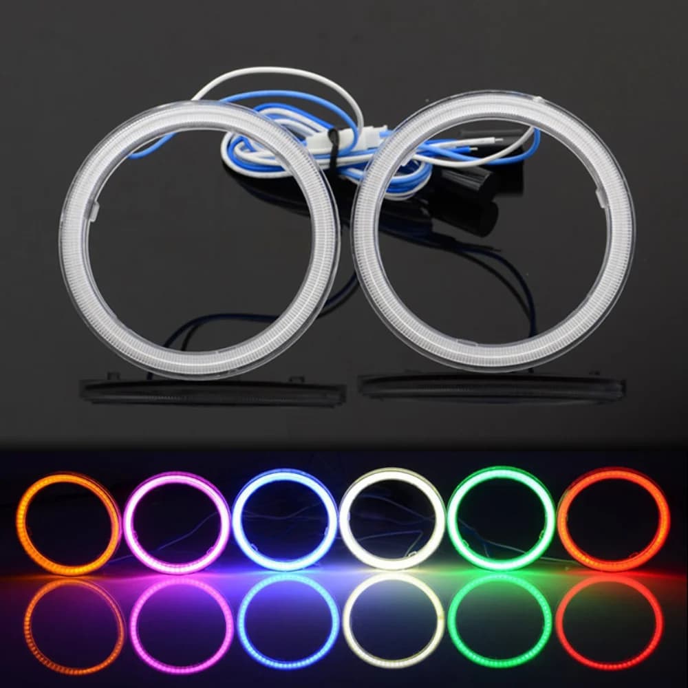 2 pz Ice Blue 60mm 65mm 70mm 80mm 85mm 90mm 95mm 100mm 110mm 120mm Halo Rings COB Angel Eyes Car LED Light DRL faro lampada