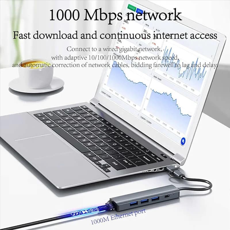 B86B-Adattatore multiporta Docking station C USB 3.0 Gigabit Ethernet Trasferimento dati Pro