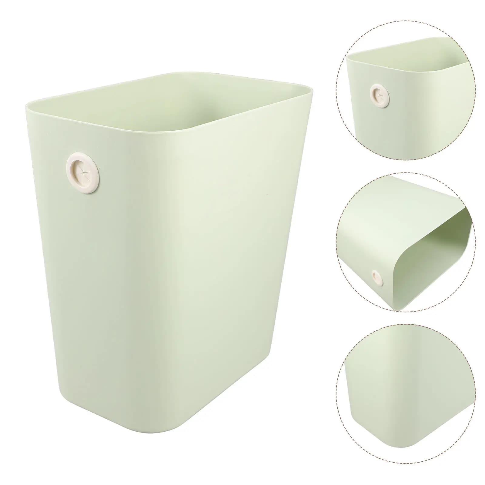 Cestino per Rifiuti Rettangolare da Ufficio, Sottile, in Plastica, con Apertura Superiore, 8L, per Cucina, Bagno, Soggiorno