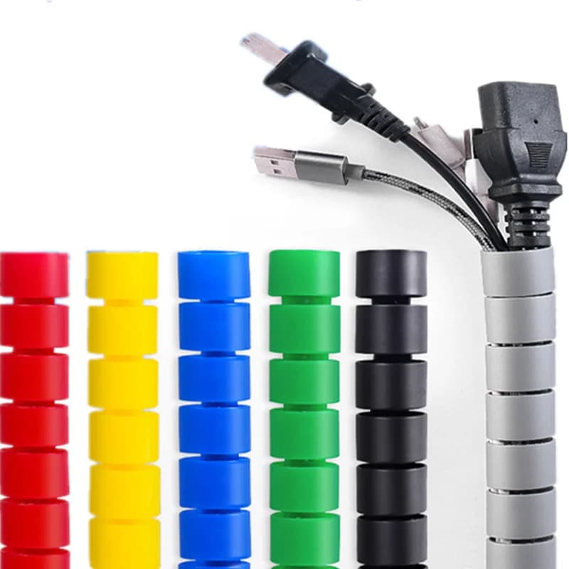 8/10/15/20/25mm 1M Line Organizer protezione del tubo avvolgimento a spirale cavo di avvolgimento protezione del filo tubo di copertura senza Clip di linea 6 colori
