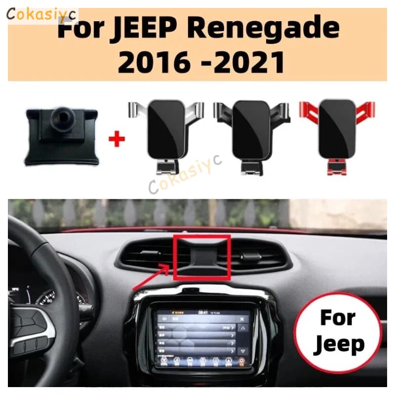 Car Phone Holder For JEEP Renegade 2016 2017 2018 2019 2020 2021 Gravity Air Vent Mount GPS Bracket Phone Stand Car Accessories