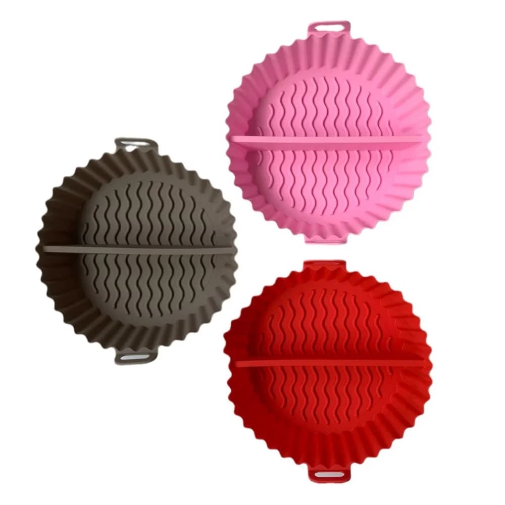 1-piece high-quality silicone air fryer basket, reusable, with separate baking pads, suitable for air fryers