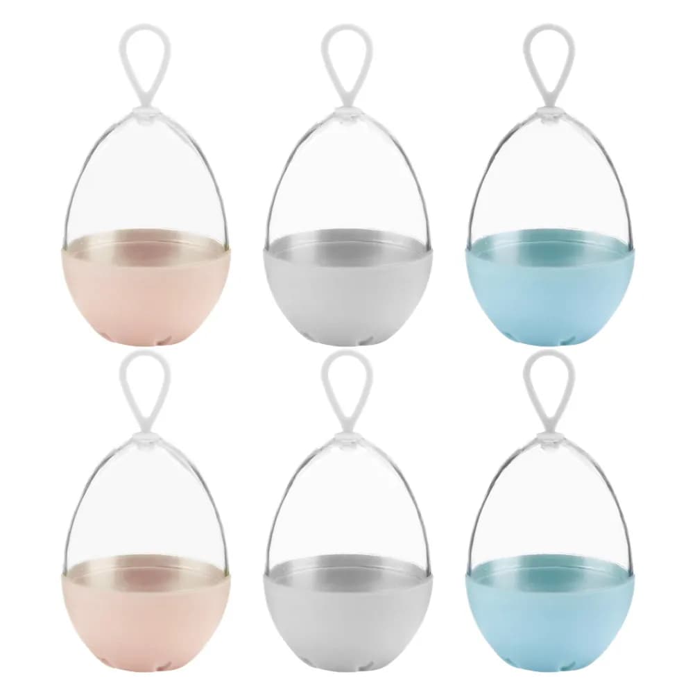 Set di 6 Spugne per Trucco con Scatola, Decorazione da Scrivania, Porta Spugne da Viaggio, Contenitore Riutilizzabile per Fondotinta