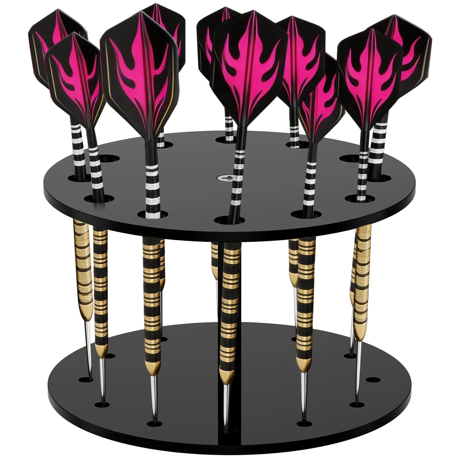 Acrylic Dart Holder Stand for Desk or Shelf Hold 12 Fully Assembled Steel or Soft Tip Dart Compact Tabletop Display Rack for Bar