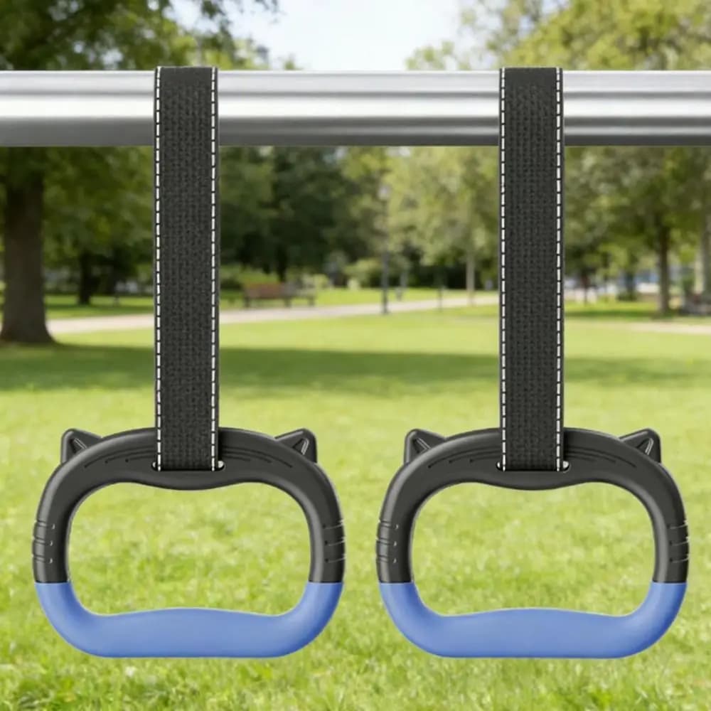 Gymnastic Rings with Straps, Anti-slip Traction Bar, Adjustable Belts for Strength Training, Fitness Exercise Rings