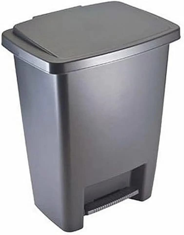 Cestino per Rifiuti con Coperchio e Apertura a Pedale da 8,25 Galloni, Grigio, Facile da Pulire, per Casa, Cucina, Camera da Letto, Ufficio
