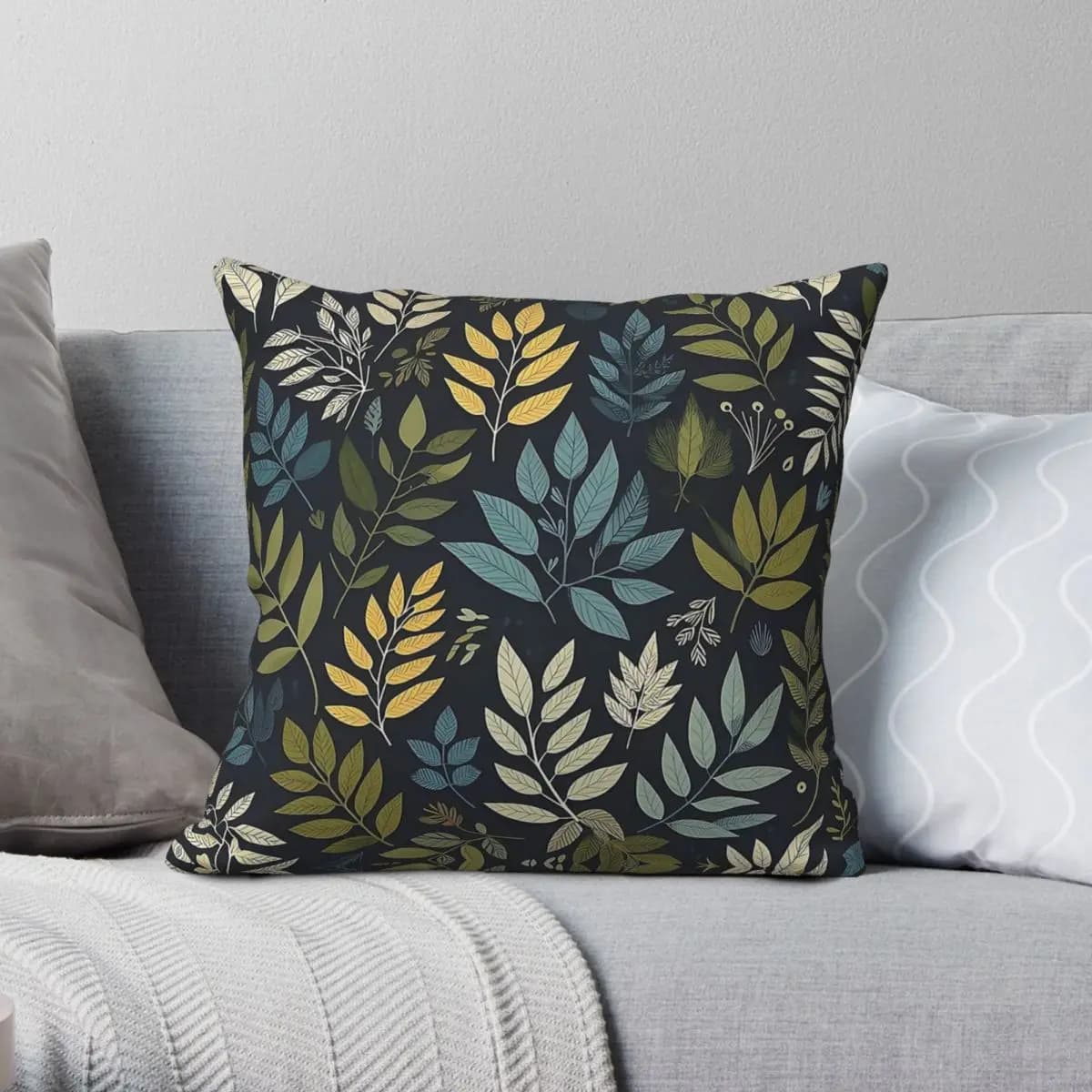 Nature With This Lush Botanical Pillowcase Polyester Linen Velvet Printed Decorative Throw Pillow Case Sofa Seater Cushion Cover