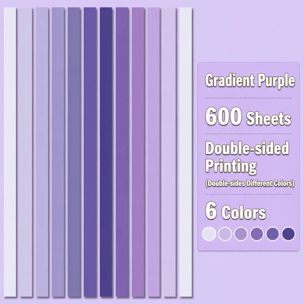 600 Sheets Gradient Color Star Folding Paper Strips DIY Handmade Double Sided Printing Origami Paper Strips Art Paper Craft
