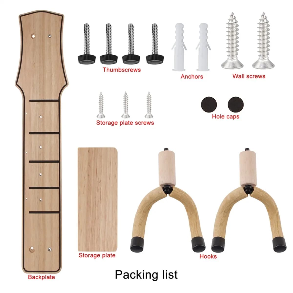 A61P Guitar Wall Mount Wood Guitar Wall Hangers with Pick Holder for Acoustic or Electric Guitars,Ukulele,Bass Style 2
