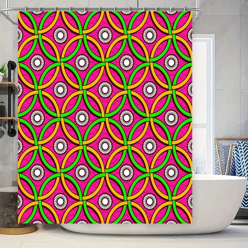 Vibrant rosa verde giallo tenda da doccia impermeabile decorativa arredamento per il bagno tappetino da bagno set di tappeti decorazioni per la casa moderne personalizzabili