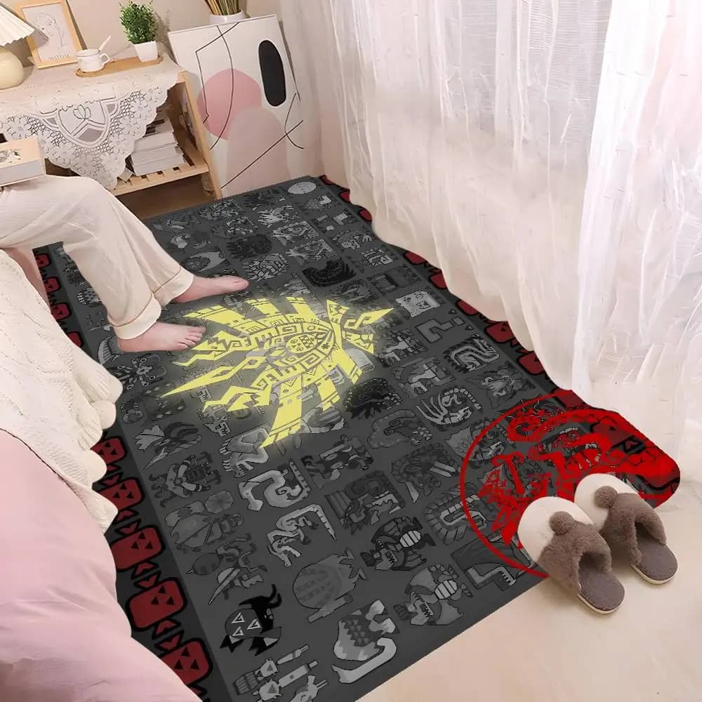 Tappetino alla Moda Monster Hunter Lavabile Antiscivolo per Soggiorno, Sedie, Divano, Cucina e Camera da Letto