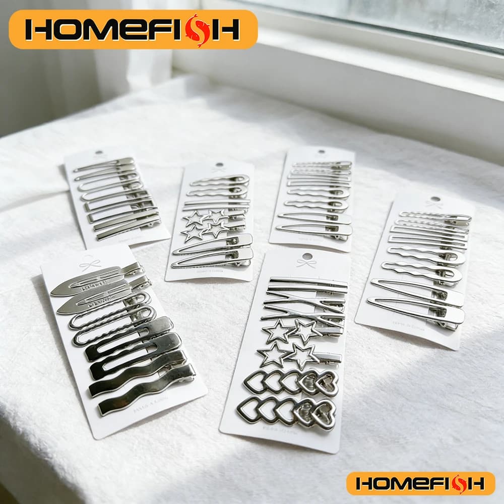 Metal Hair Clips with Ribbon Woman Girl Y2K Duvet Forklift Personality Frangia Side Copricapo Barrettes Hair Clips Accessories for styling