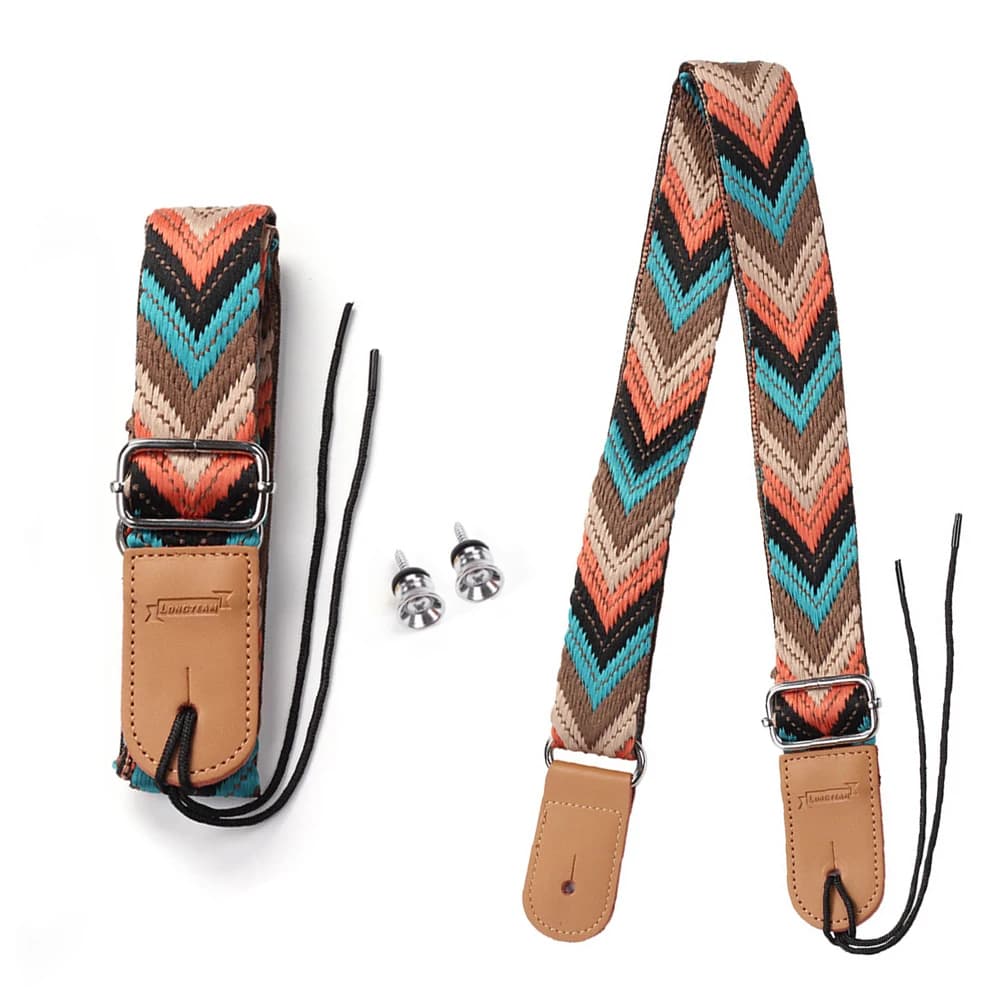 Multicoloured Ukulele Strap Adjustable Vintage Ukulele Shoulder Belt for Classical Guitar Mandolin Banjo