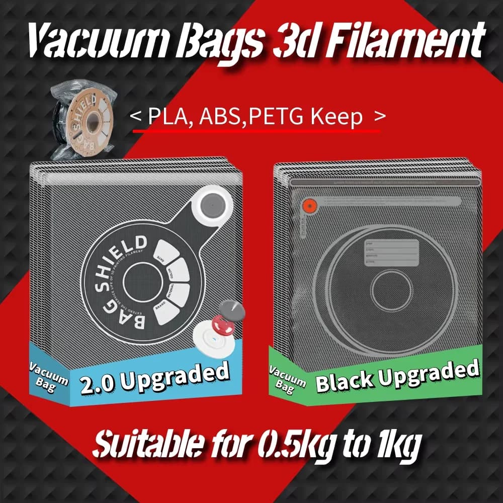 3D black transparent vacuum bag for filament 32x34cm/30x34cm PLA/ABS/TPU, USB rechargeable electric air pump, 3D printer part